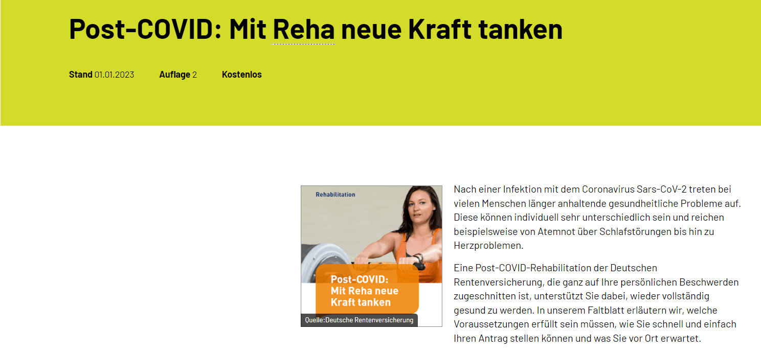 Bildschirmaufnahme: Post-COVID: Mit Reha neue Kraft tanken