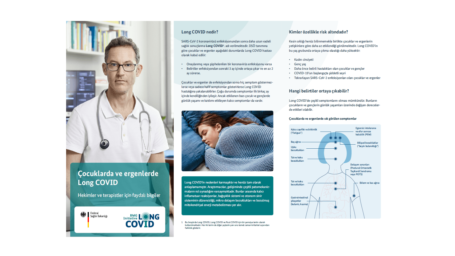Broşür: Çocuklarda ve ergenlerde uzun COVID - Doktorlar ve uygulayıcılar için faydalı bilgiler