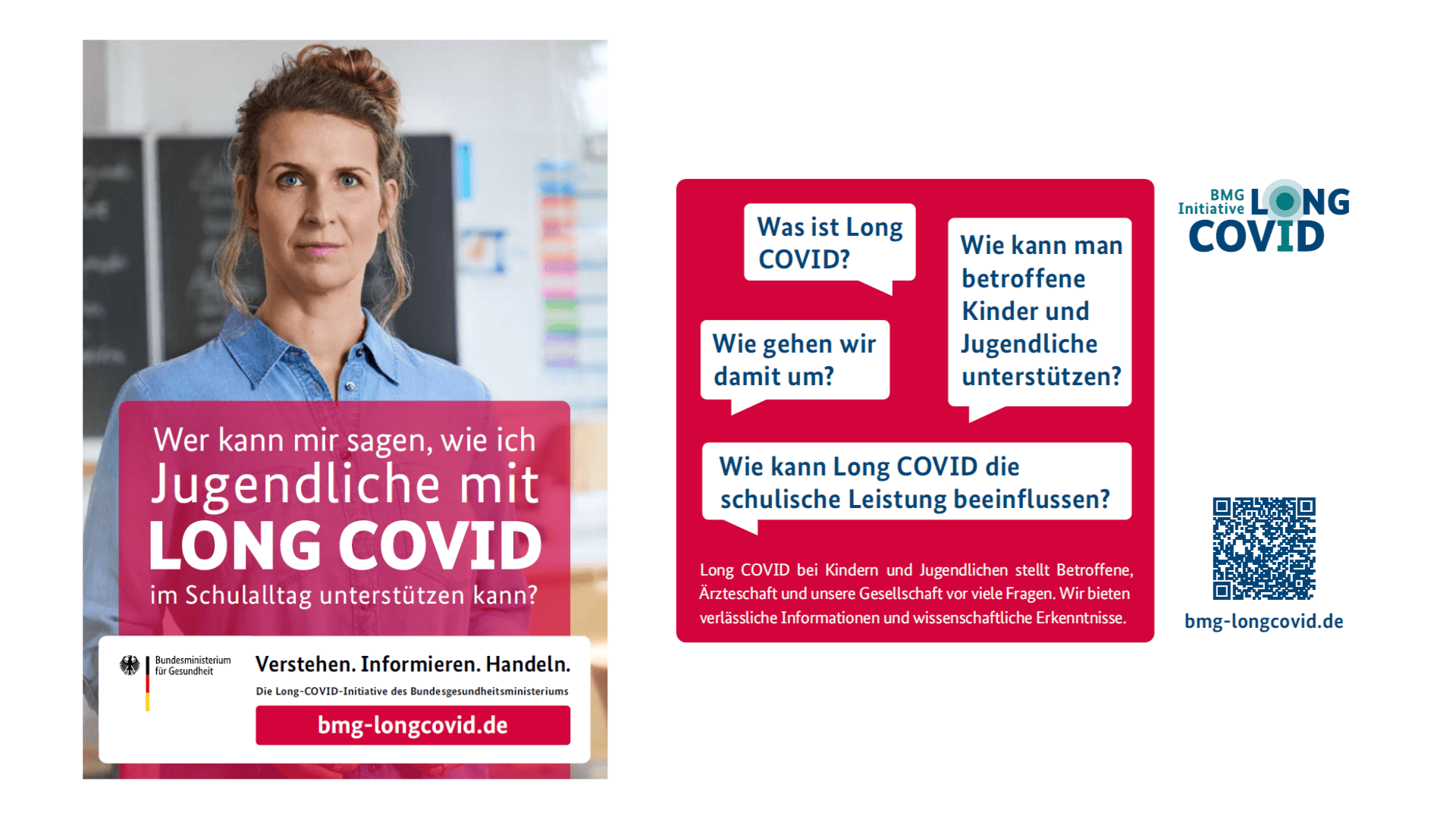 Grafik: Postkarte Long COVID bei Kindern und Jugendlichen - Unterstützung im Schulalltag