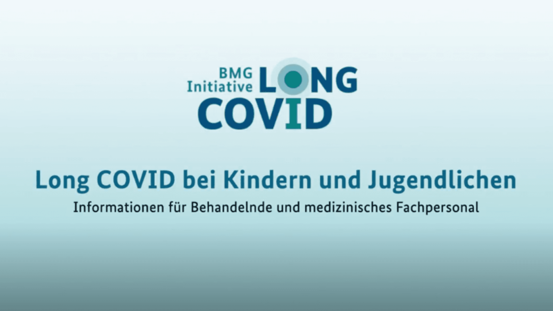 Grafik: Vorschaubild Informationsfilm Long COVID bei Kindern und Jugendlichen - Informationen für Ärzte