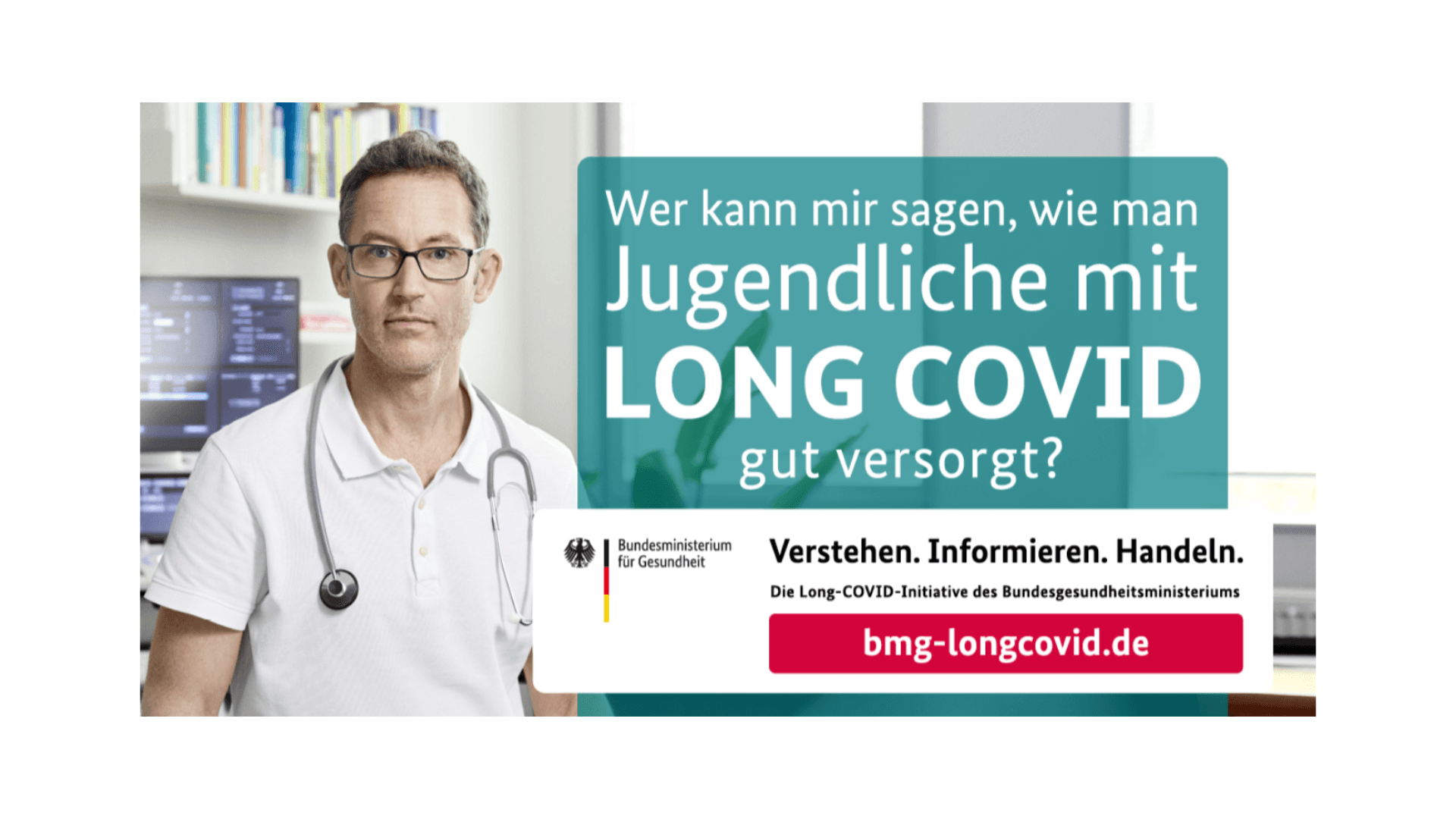 Grafik: Long COVID bei Kindern und Jugendlichen - Shareable für Facebook - Ärzte