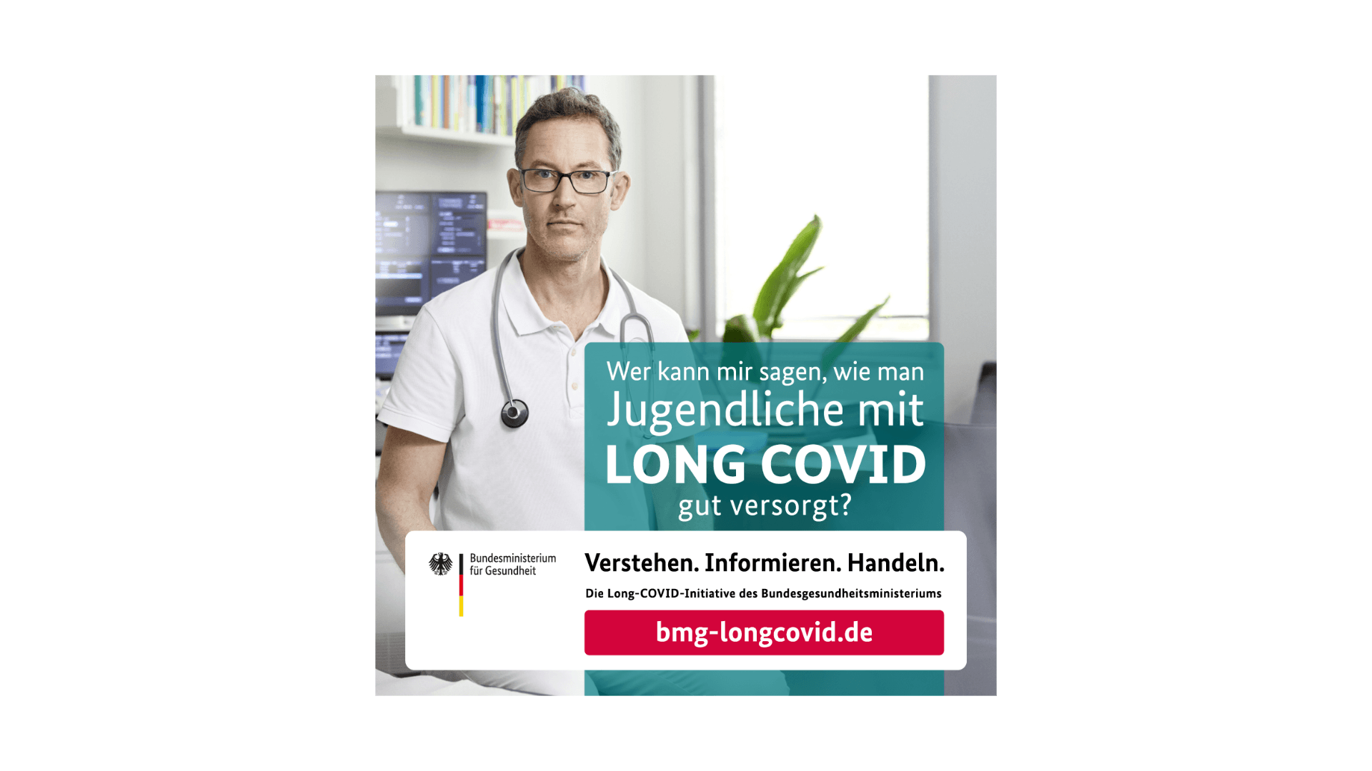 Grafik: Long COVID bei Kindern und Jugendlichen - Shareable für Instagram - Ärzte