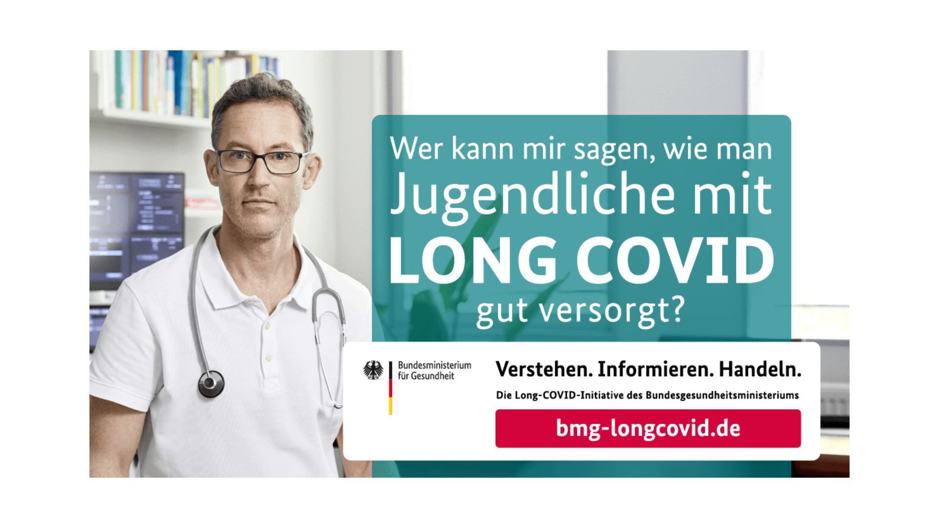 Grafik: Long COVID bei Kindern und Jugendlichen - Shareable für X - Ärzte